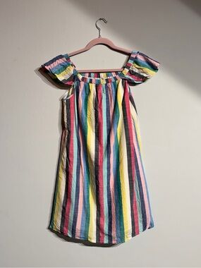 J. Crew Rainbow Stripe Linen Mini Dress